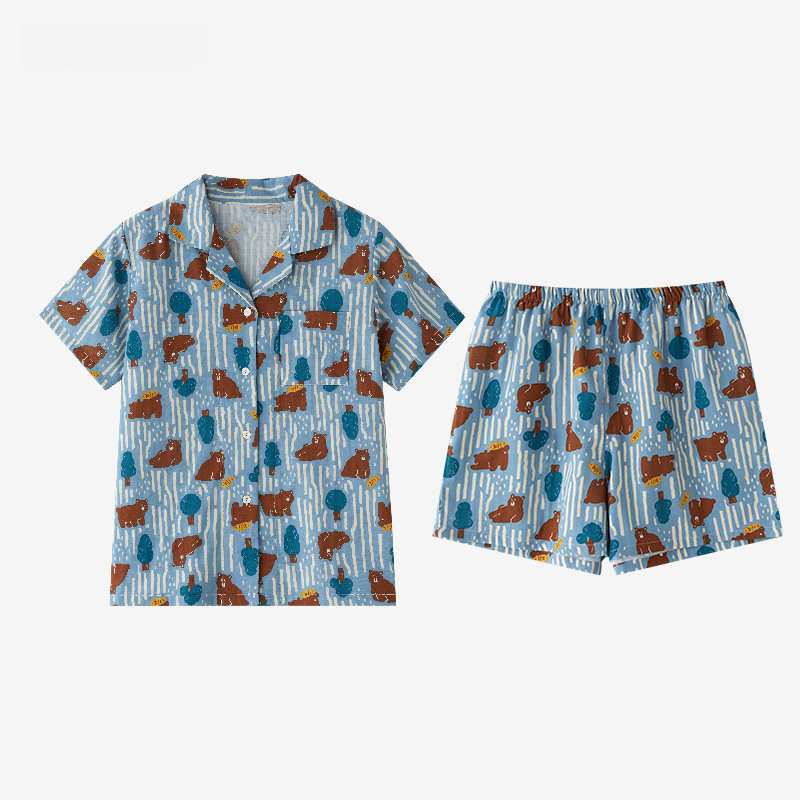 女款夏季純棉卡通短袖家居服