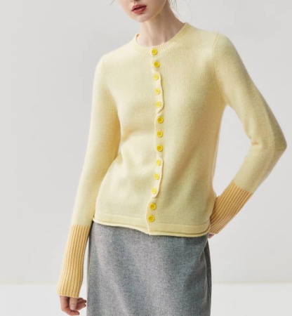 女士秋冬山羊絨色彩美學針織開衫