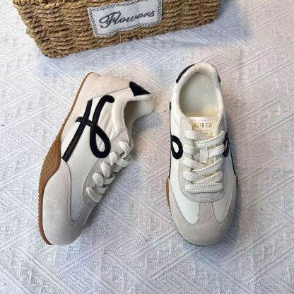 女士春秋真皮厚底阿甘鞋