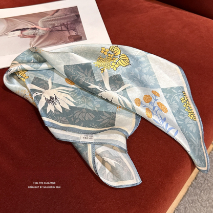 100%桑蠶絲夏荷真絲小方巾