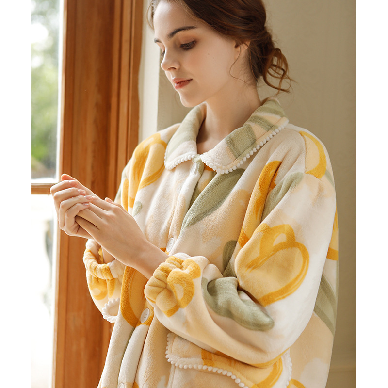 女士秋冬加绒加厚睡衣套装合集