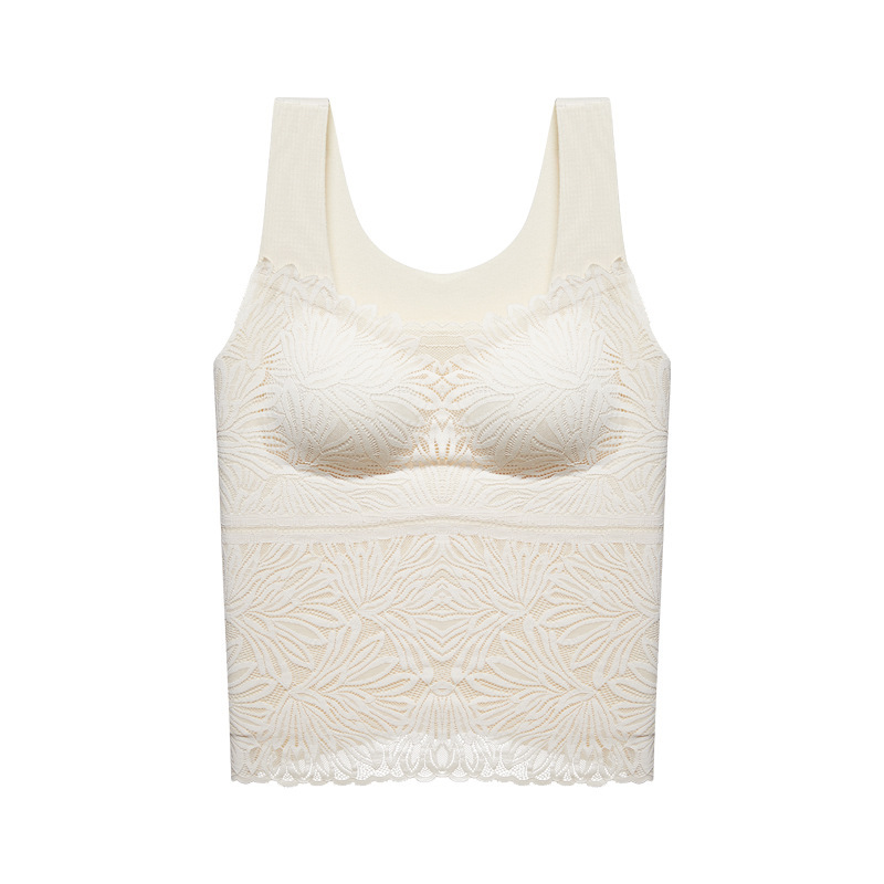 秋冬蕾絲德絨保暖寬肩帶內衣無痕美背
