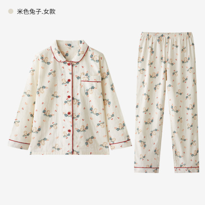 女士春秋純棉卡通睡衣套裝
