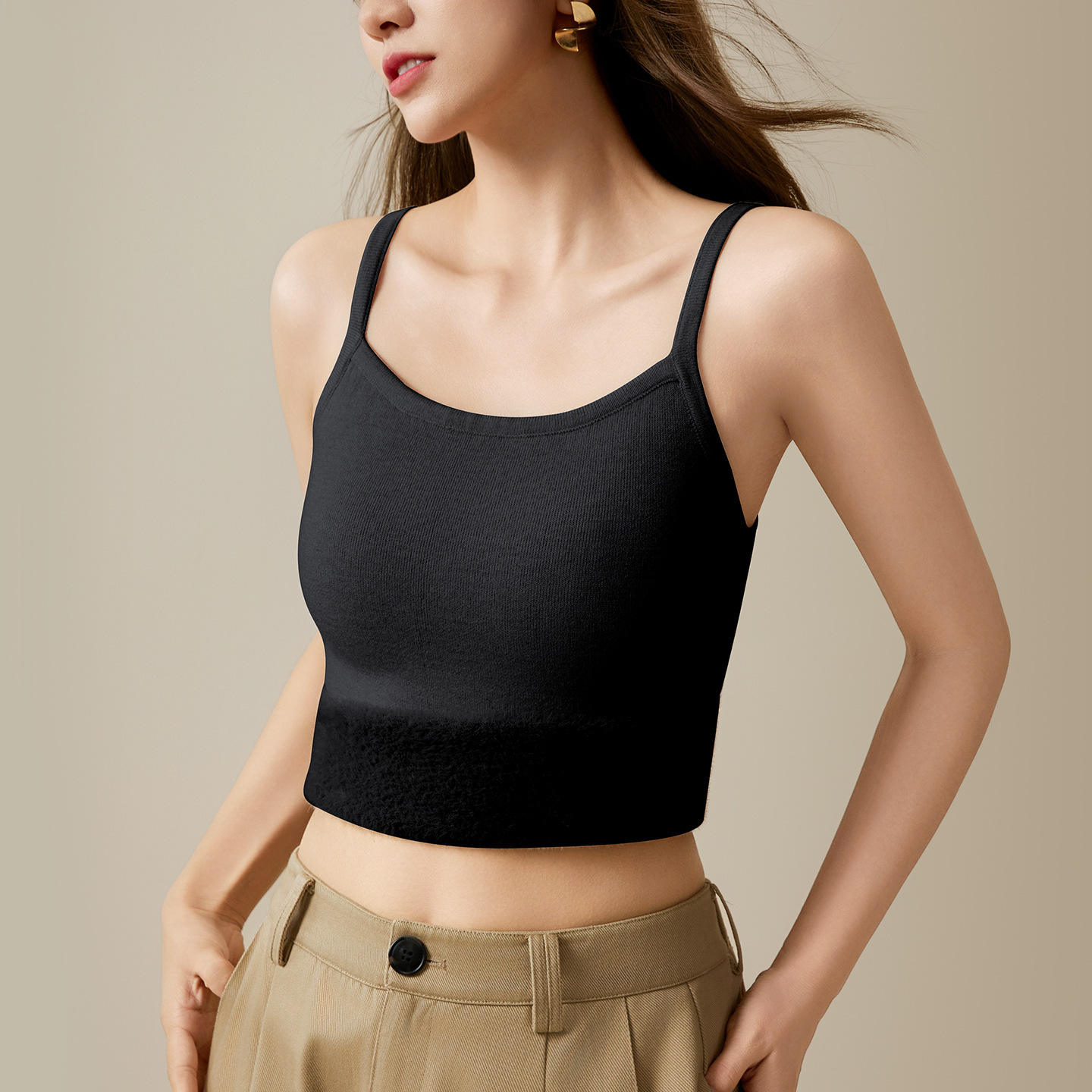 女士秋冬德絨吊帶背心