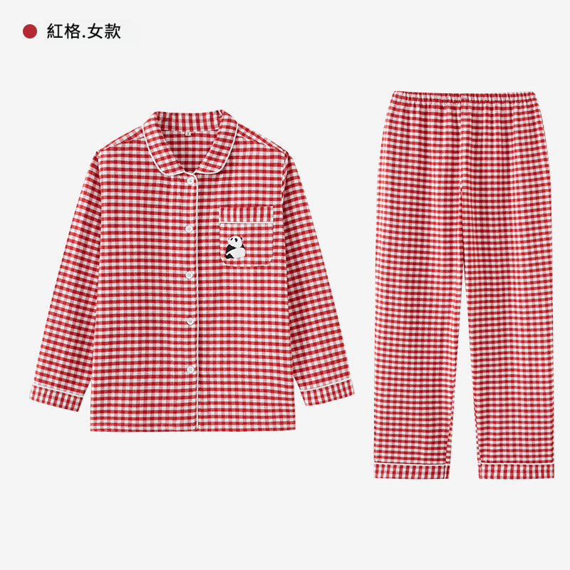 女士春秋純棉磨毛卡通長袖長褲居家服