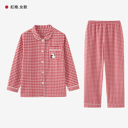 女士春秋純棉磨毛卡通長袖長褲居家服