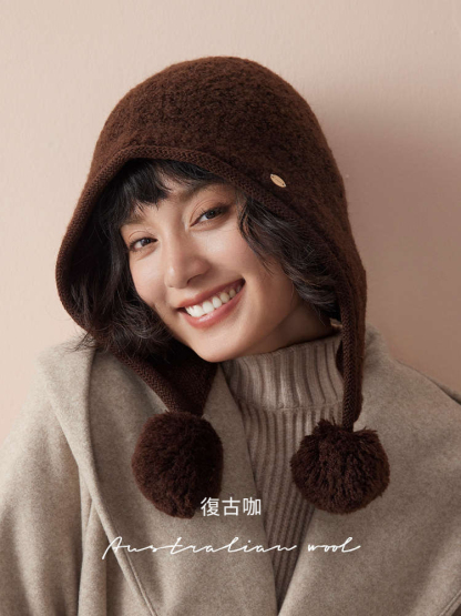 100%澳洲羊毛針織小紅帽