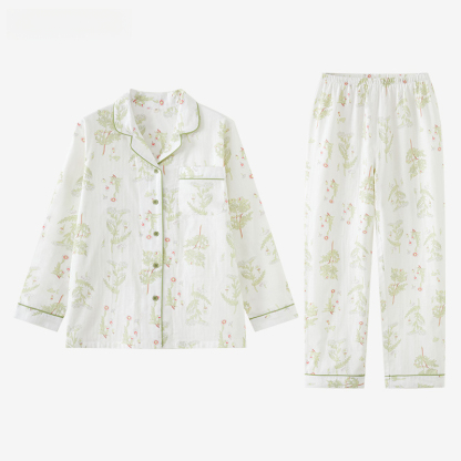 日系睡衣春秋薄款長袖家居服