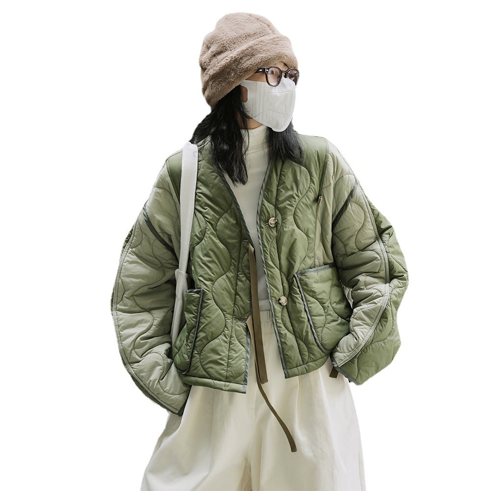 女士冬季日系寬鬆廓形棉服外套