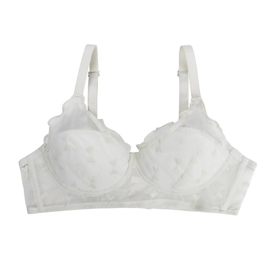法式蕾絲無鋼圈小胸聚攏薄款內衣