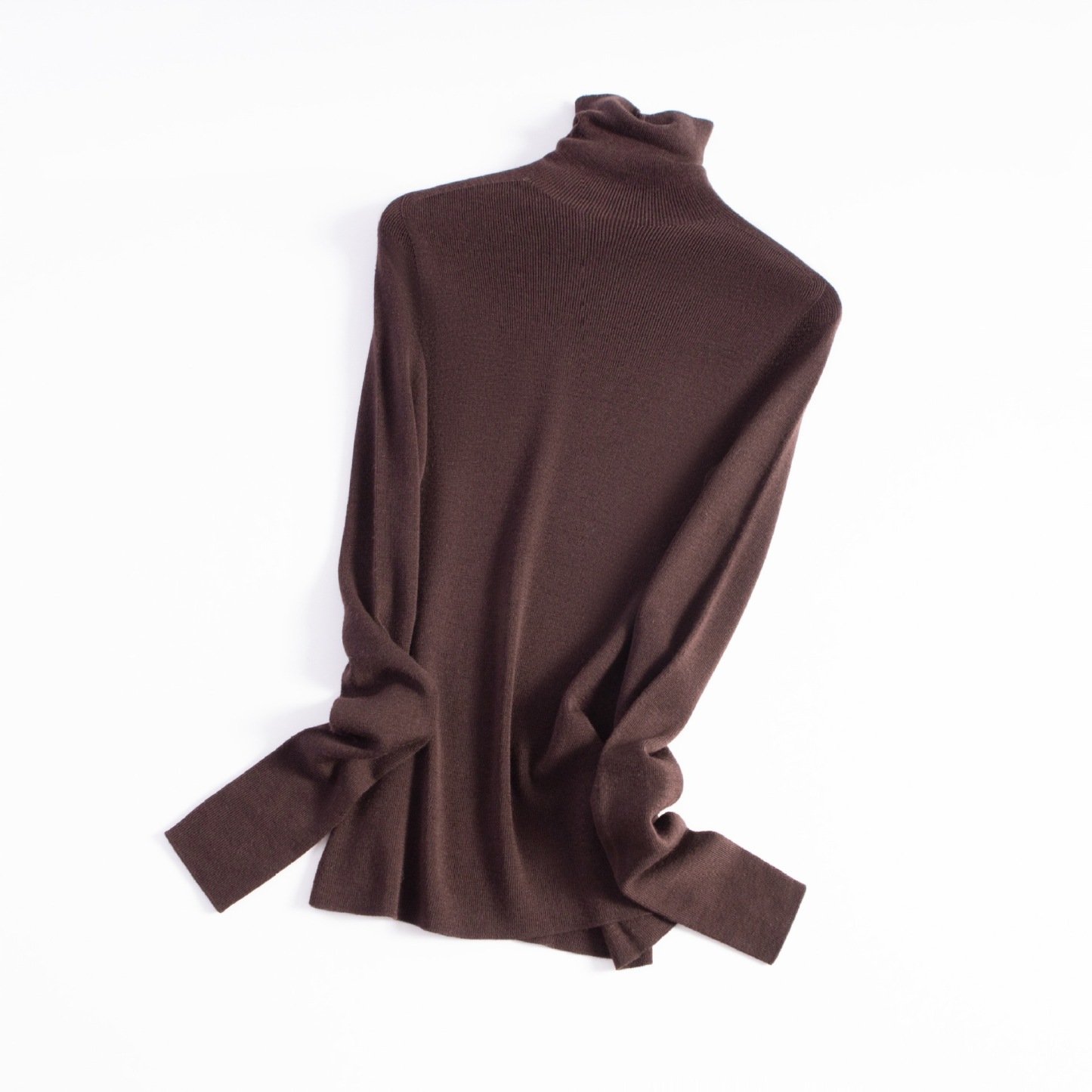 女士高領無縫揚子紗100羊毛衫