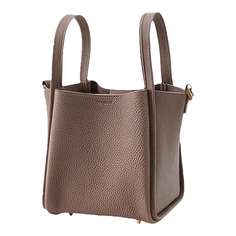 頭層牛皮鎖扣小號菜籃子水桶包