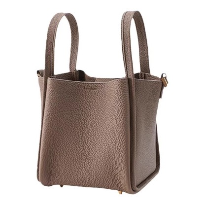 頭層牛皮鎖扣小號菜籃子水桶包