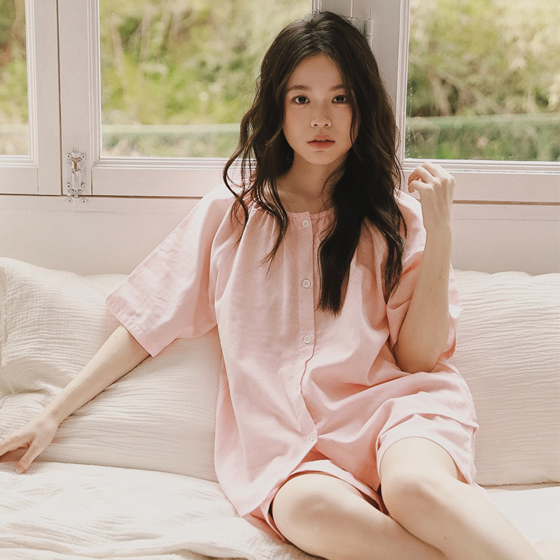 女夏純棉慢生活短袖短褲家居服
