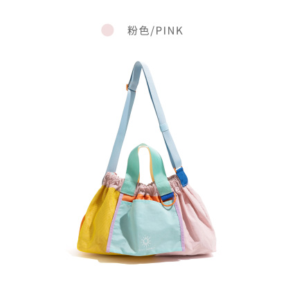 可摺疊多巴胺拼色餃子包