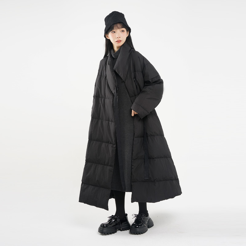 女士冬白鴨絨中長款羽絨服