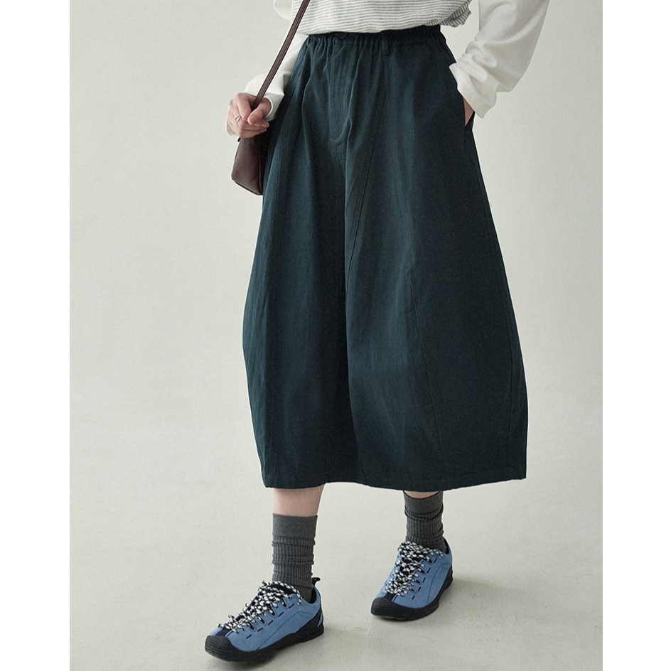 女士春秋日系鬆緊腰花苞半身裙