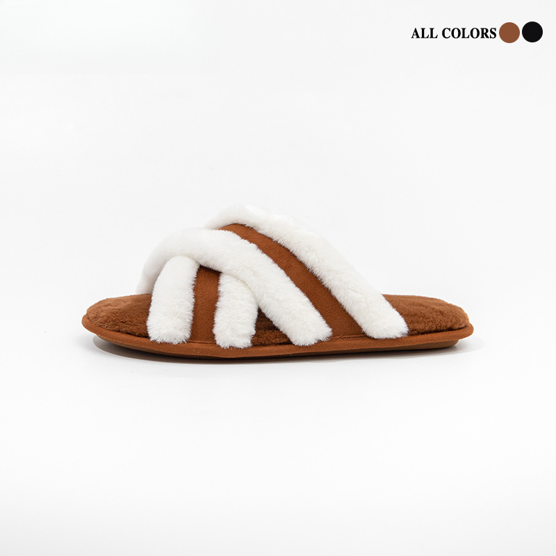 冬季加絨軟底毛毛拖鞋