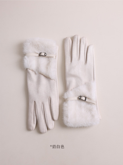 女士特厚加絨可觸屏手套