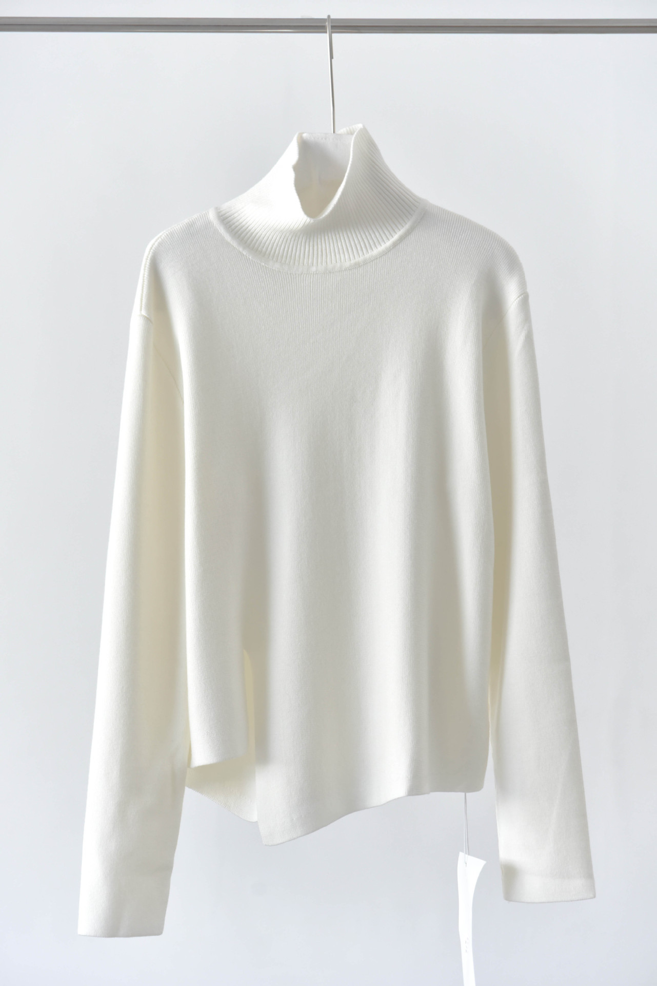 女士冬季開叉不規則高領毛衣