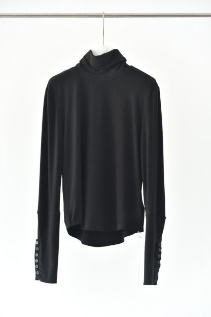 女士秋冬高領磨毛袖口多扣打底衫