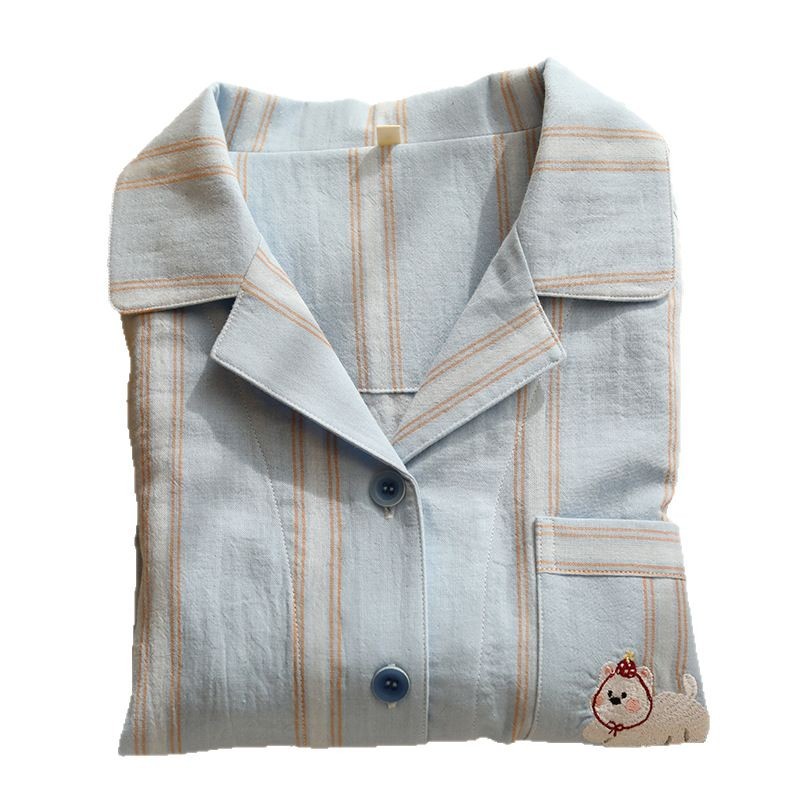 高級純棉棉紗簡約休閒家居服套裝情侶款