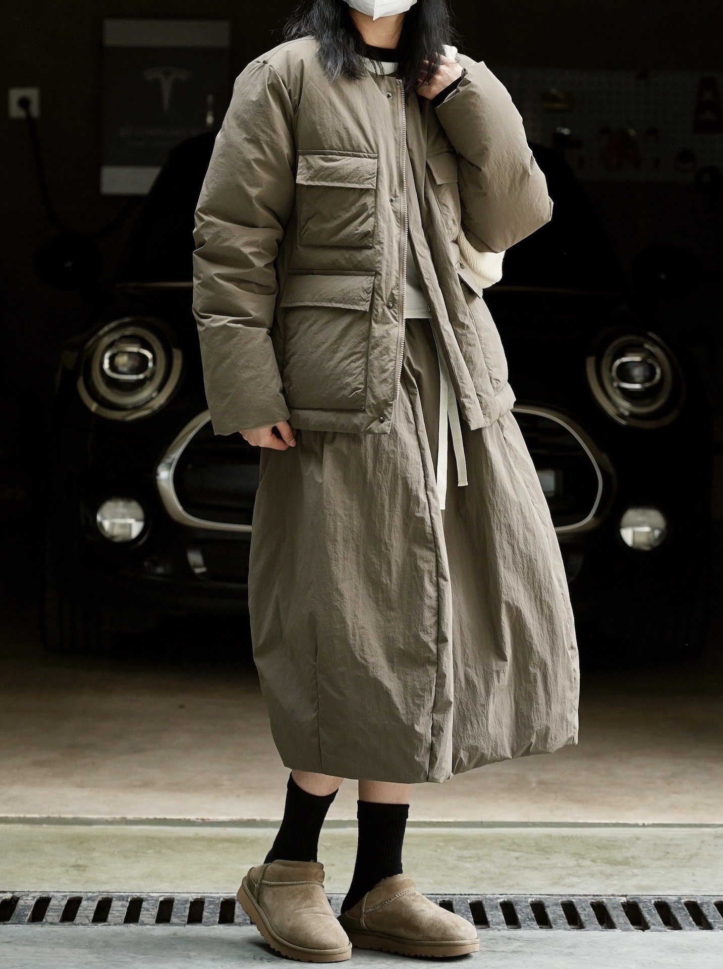 女士冬季90白鴨絨羽絨裙