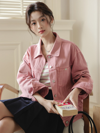 女士春秋韓系工裝牛仔外套