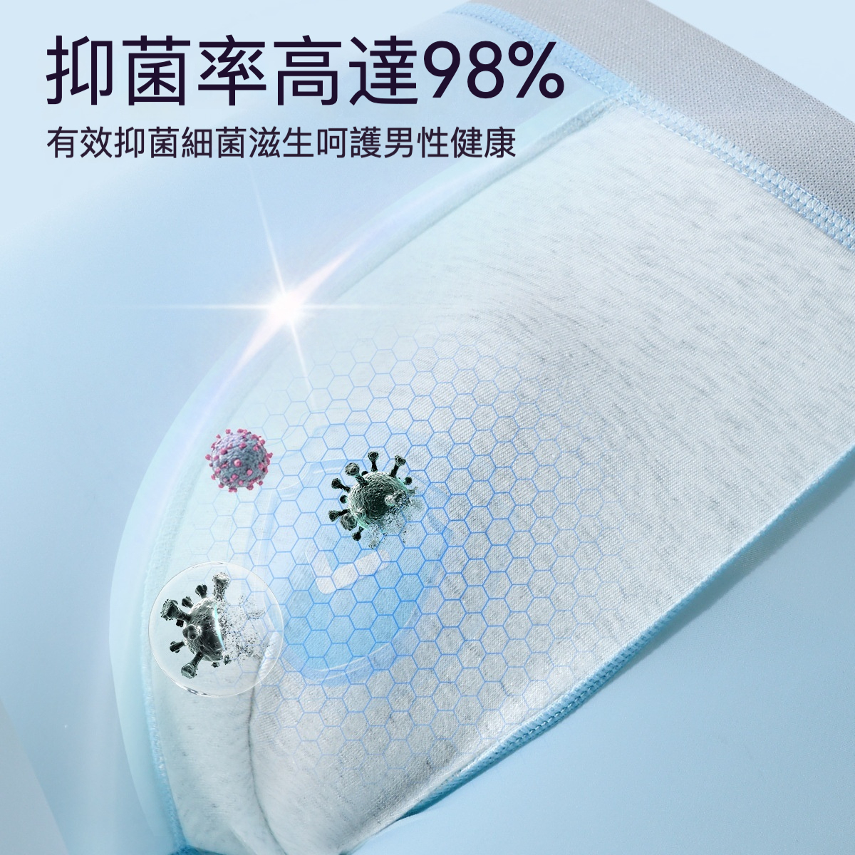 男士冰感中腰平角內褲