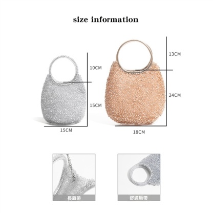 手工編織銀色斜挎水滴包