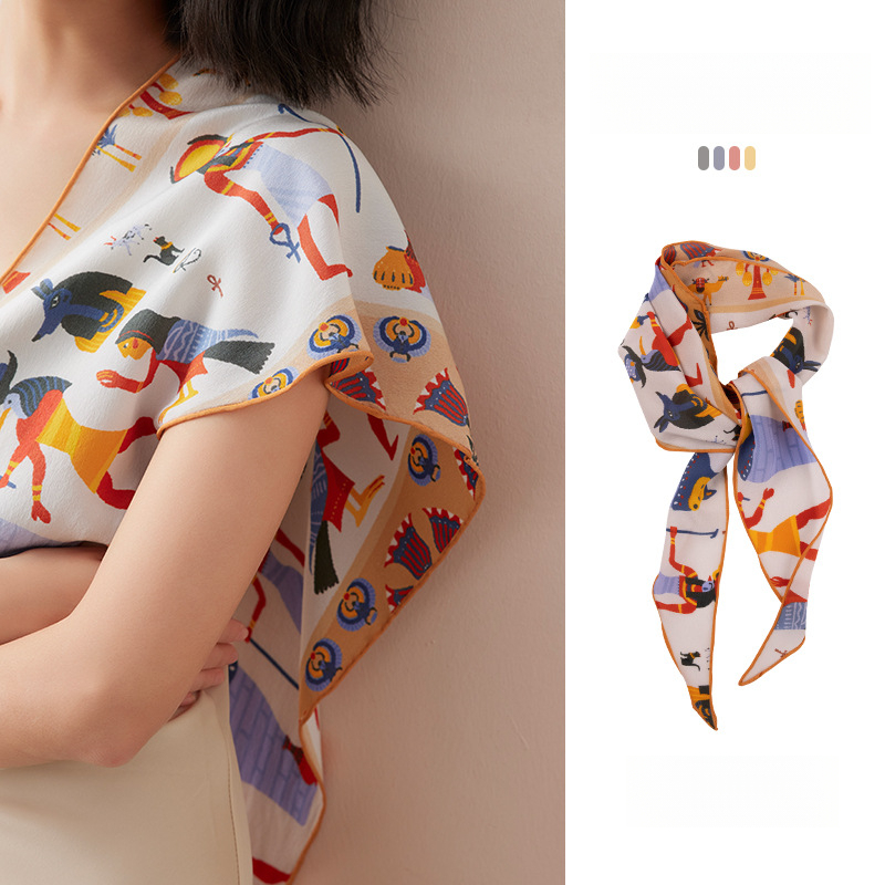 女士100%桑蠶絲埃及神話絲巾