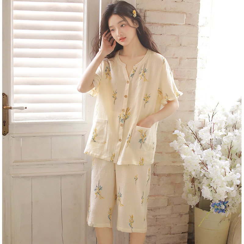 春夏簡約印花睡衣家居服