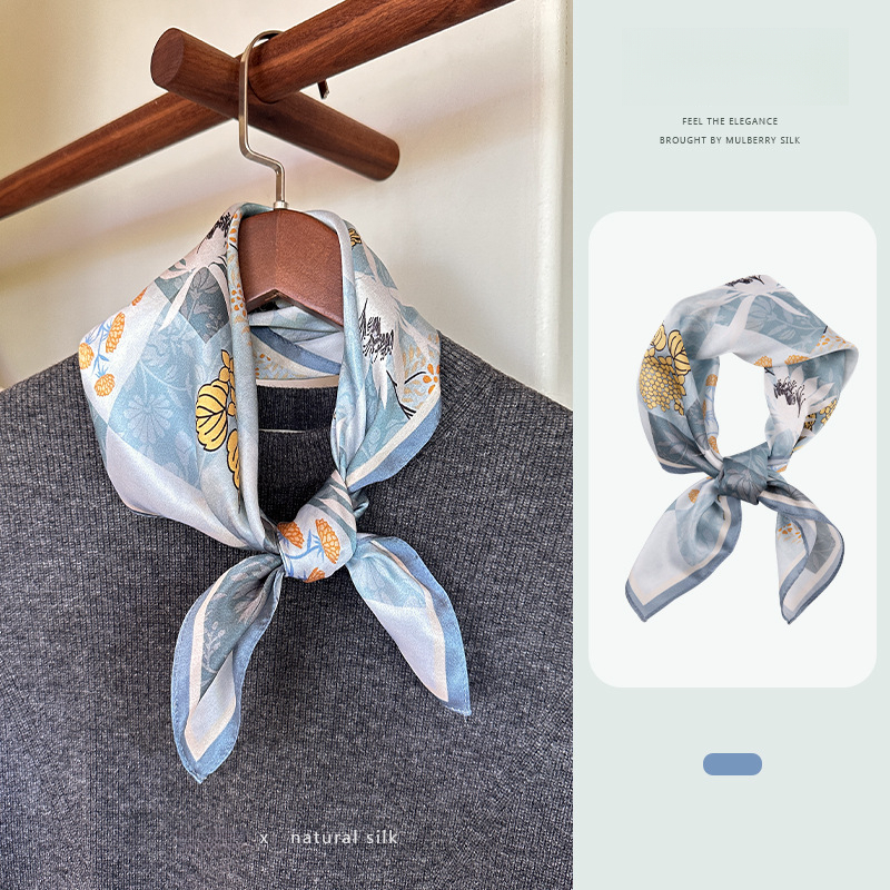 100%桑蠶絲夏荷真絲小方巾