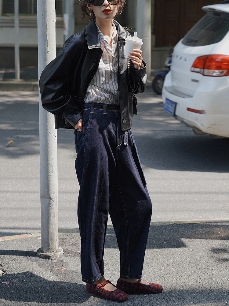 女士春秋pu皮短款外套