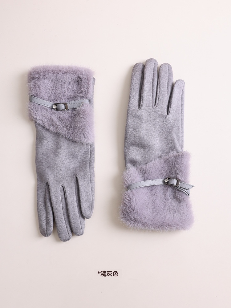 女士特厚加絨可觸屏手套