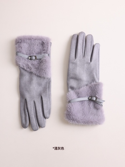 女士特厚加絨可觸屏手套