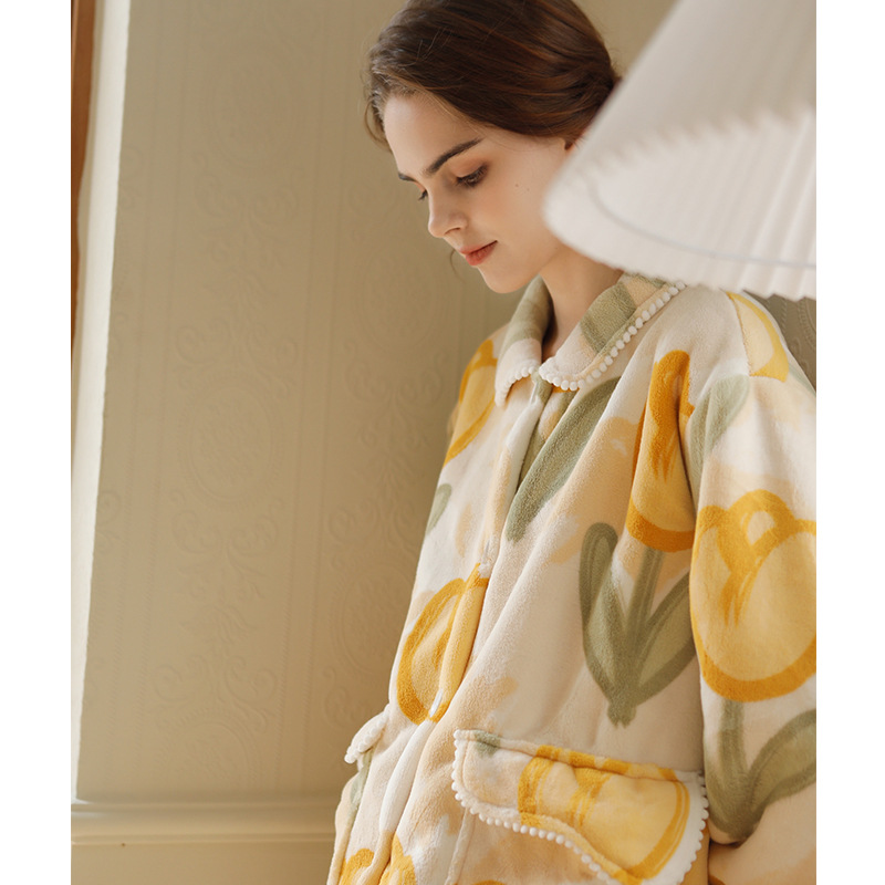 女士秋冬加绒加厚睡衣套装合集