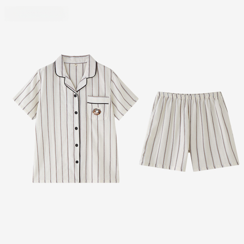情侶款-夏季短袖短褲純棉家居服