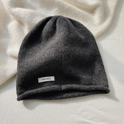 秋冬100%純羊毛帽子圍巾2件套