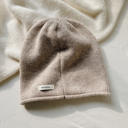 秋冬100%純羊毛帽子圍巾2件套