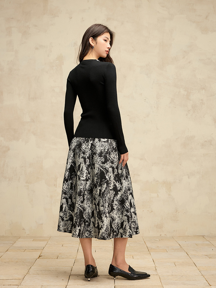 女士釘珠正肩純羊毛針織衫