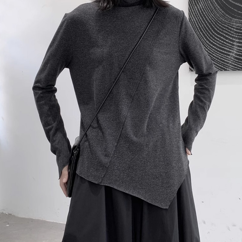 女士秋季堆堆領磨毛長袖打底衫