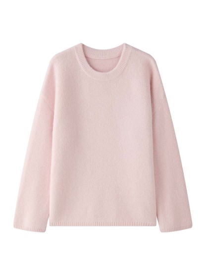 女士冬季純色羊毛針織毛衣