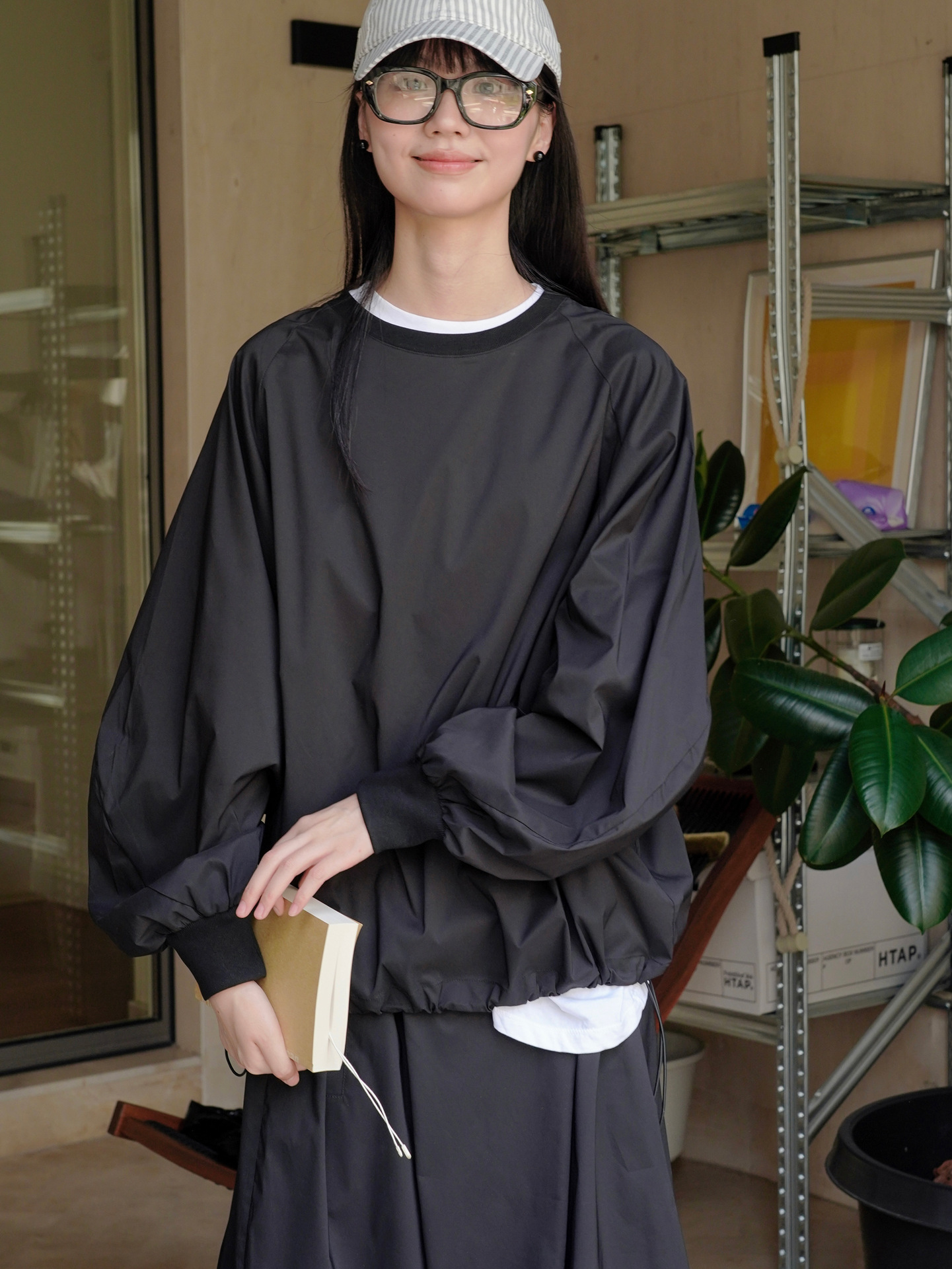 女士春秋運動風廓形衛衣