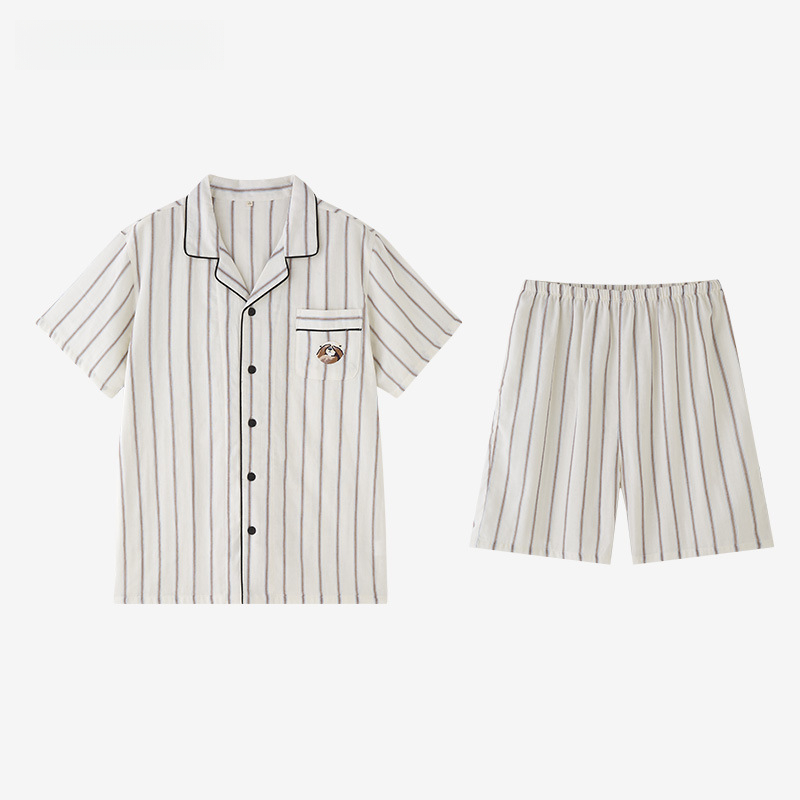 情侶款-夏季短袖短褲純棉家居服