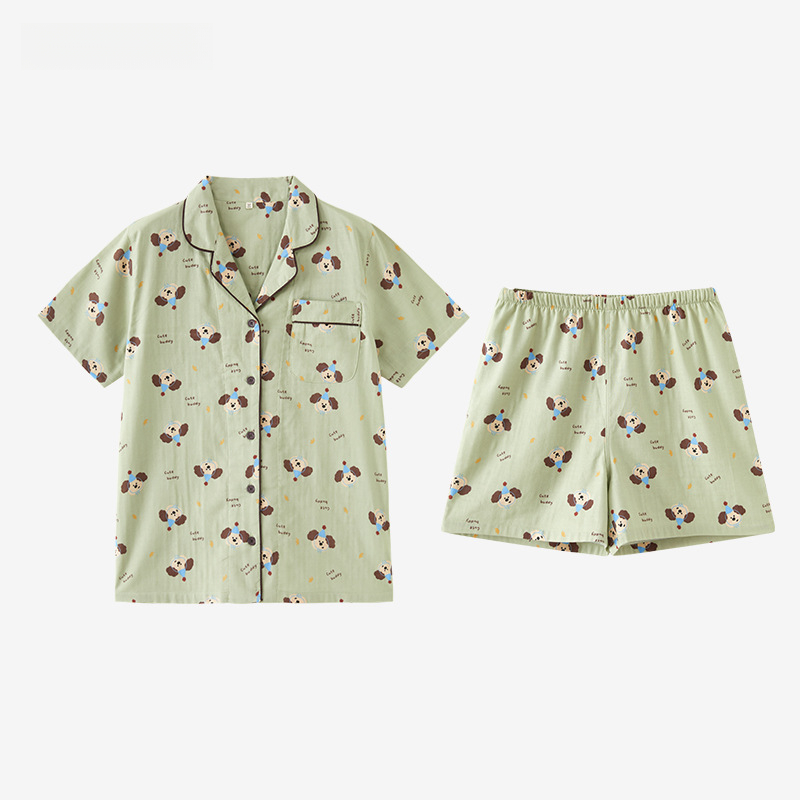 女款夏季純棉卡通短袖家居服