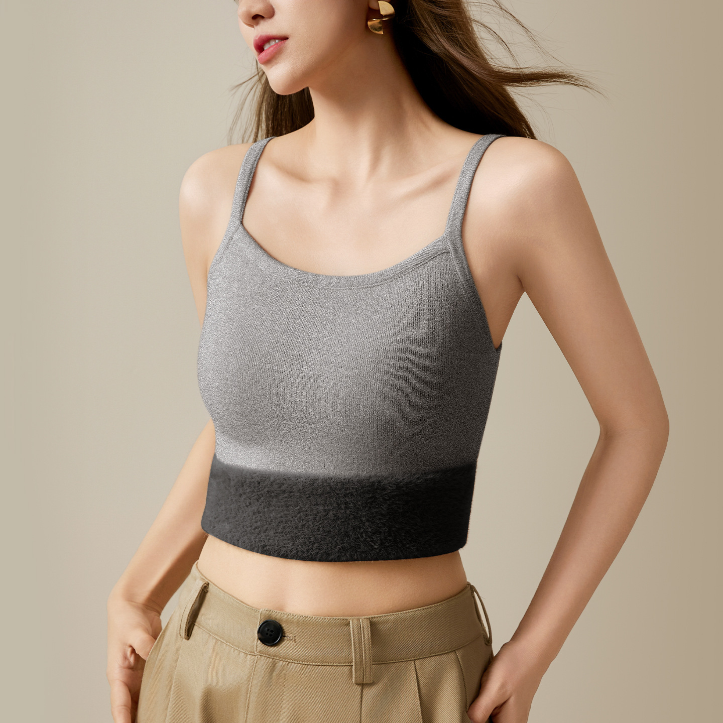 女士秋冬德絨吊帶背心