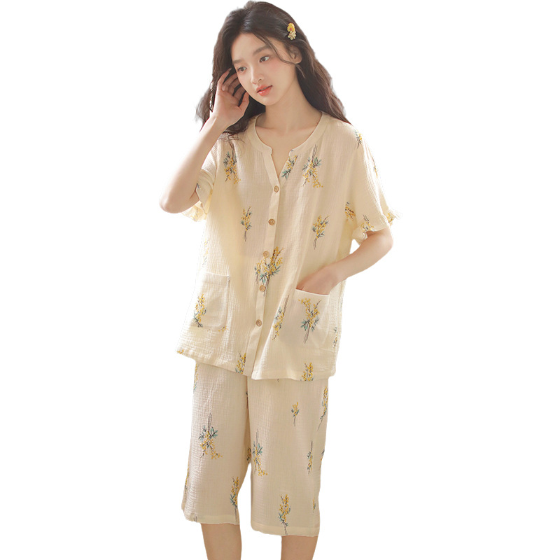 春夏簡約印花睡衣家居服