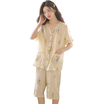 春夏簡約印花睡衣家居服