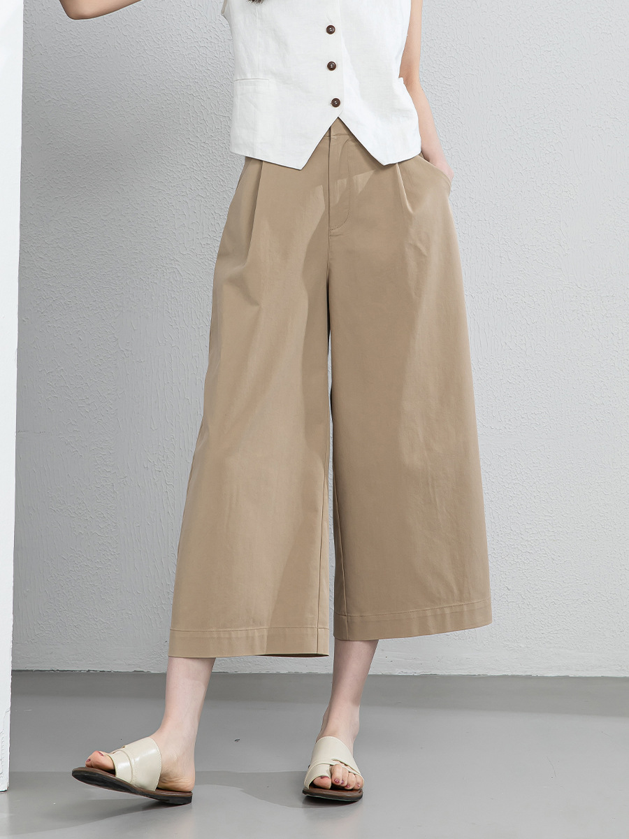 女夏前壓褶八分褲裙